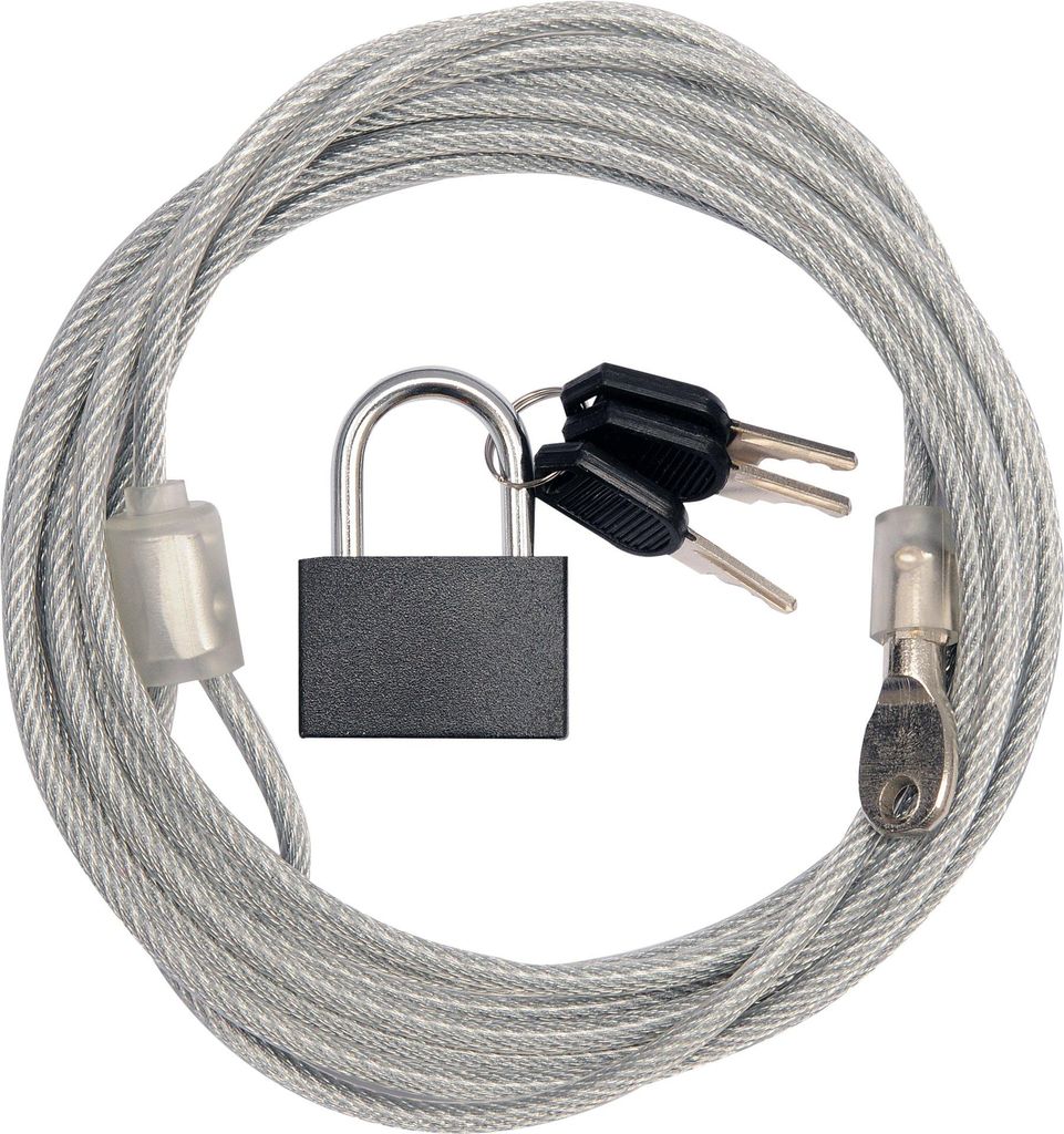 Cavo d'acciaio con lucchetto, 3 m, 4 mm Immagine del prodotto 