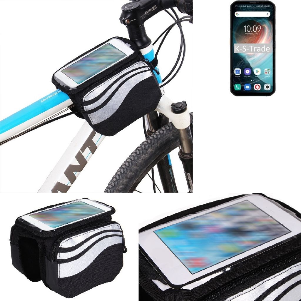 K-S-Trade Rahmentasche Fahrrad-Halterung kompatibel mit Blackview BL6000 Pro Rahmenhalterung Fahrrad Handyhalterung Fahrradtasche Handy Smartphone