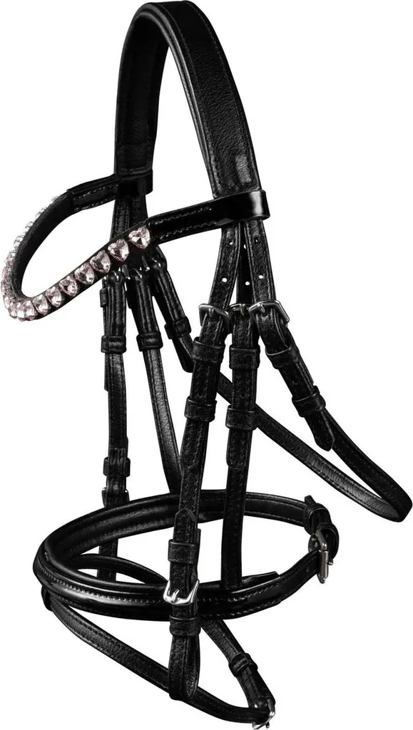 Waldhausen Snaffle Happy Hearts PON: Briglia Tecnica Sintetica Nera