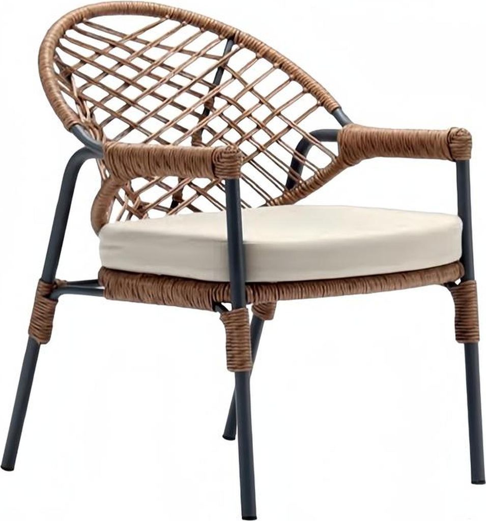 Stuhl Hochwertig Terrasse Braun Luxus Modern Stühle stilvoll Rattan Stil