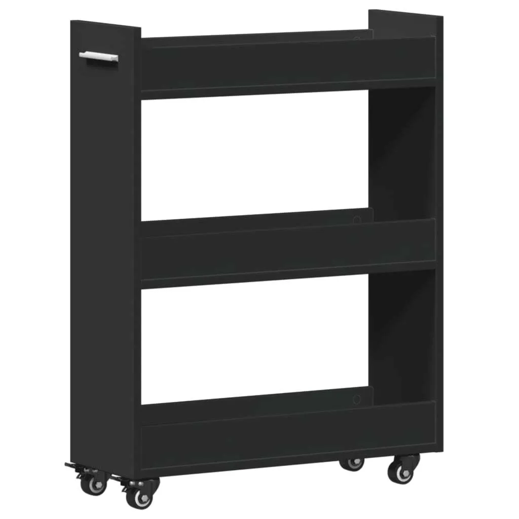 vidaXL Armadio con rotelle Nero 60x22x79 cm Materiale a base di legno