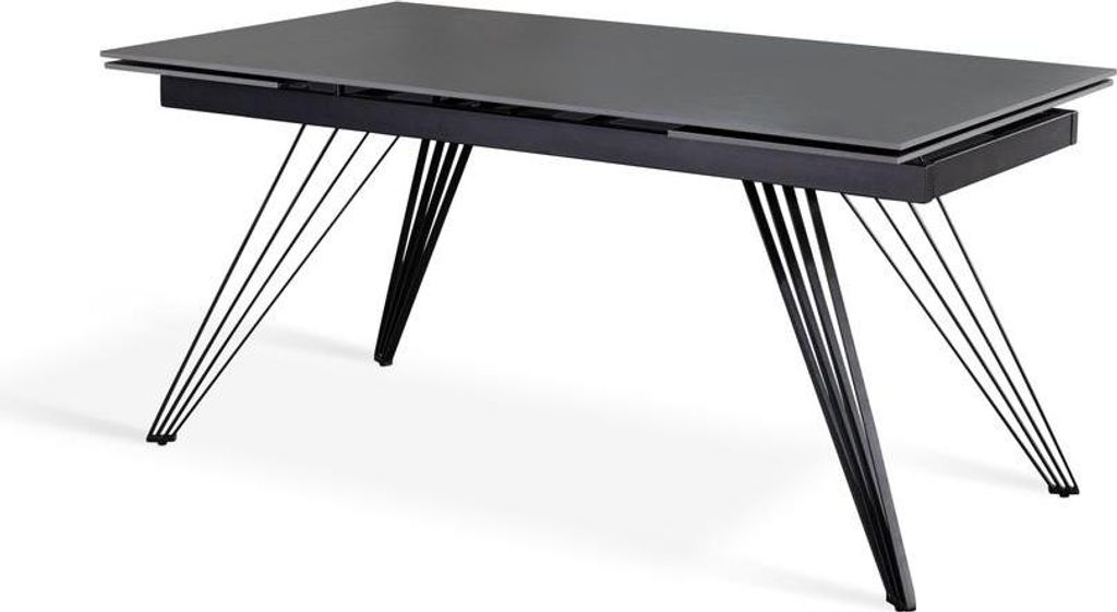 Match 1 - Ausziehbarer Tisch (160/240 x 90 cm) aus schwarzer Keramik