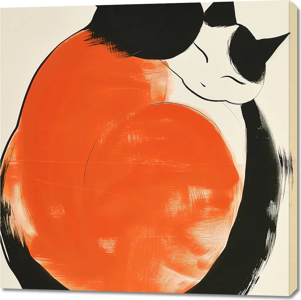 Quadro Zen Yin Yang Gatti 100x100 cm - Arredo Parete Feng Shui