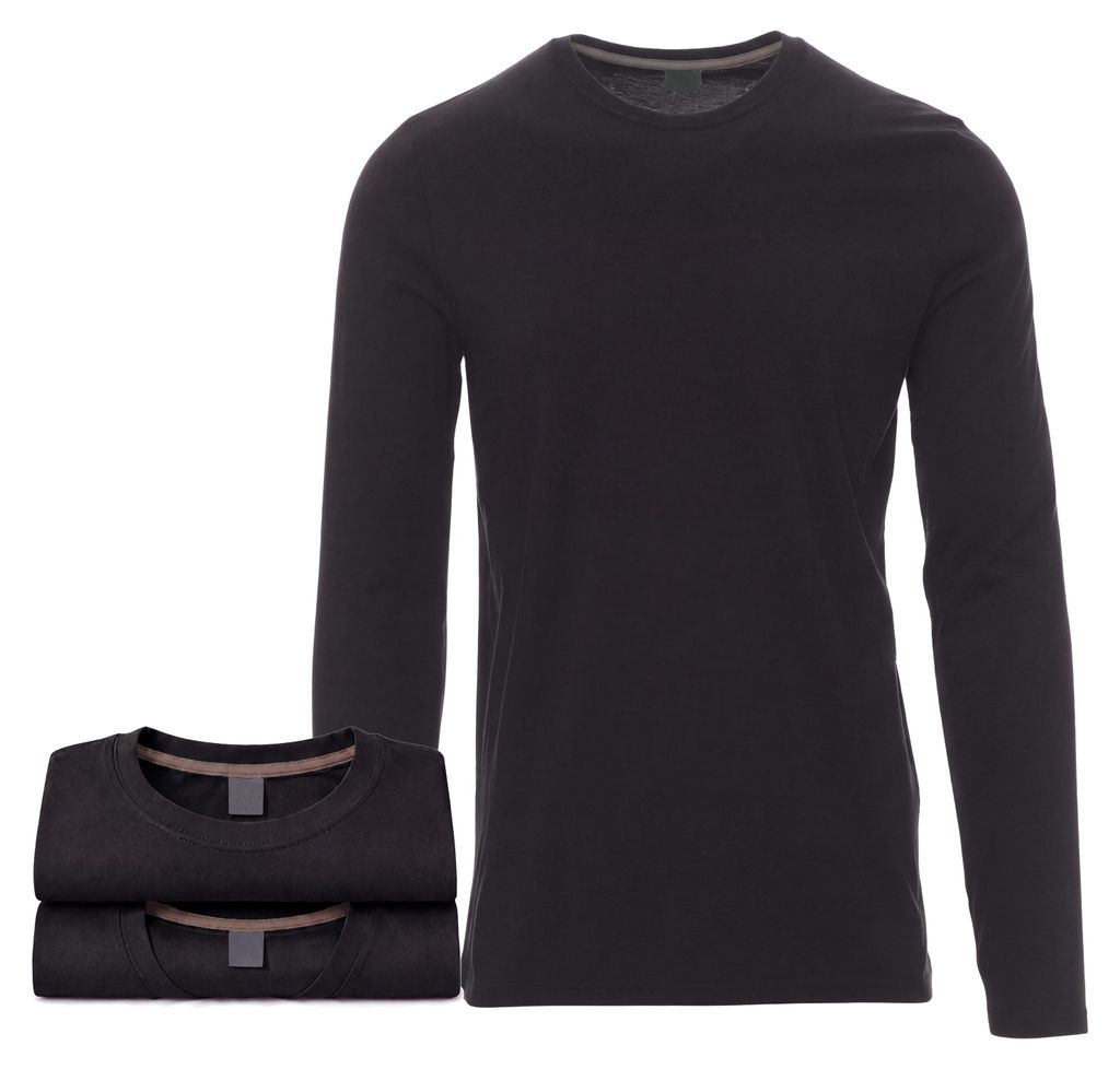 Mivaro Herren 3er Pack Langarmshirts aus Baumwolle - Produktbild 