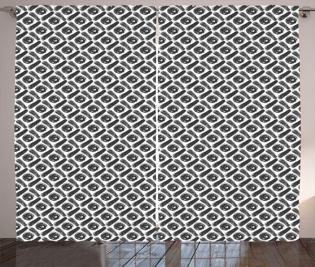 Rideau de Salon Grande Largeur 280 cm, Déco Style Maison de Campagne Gris