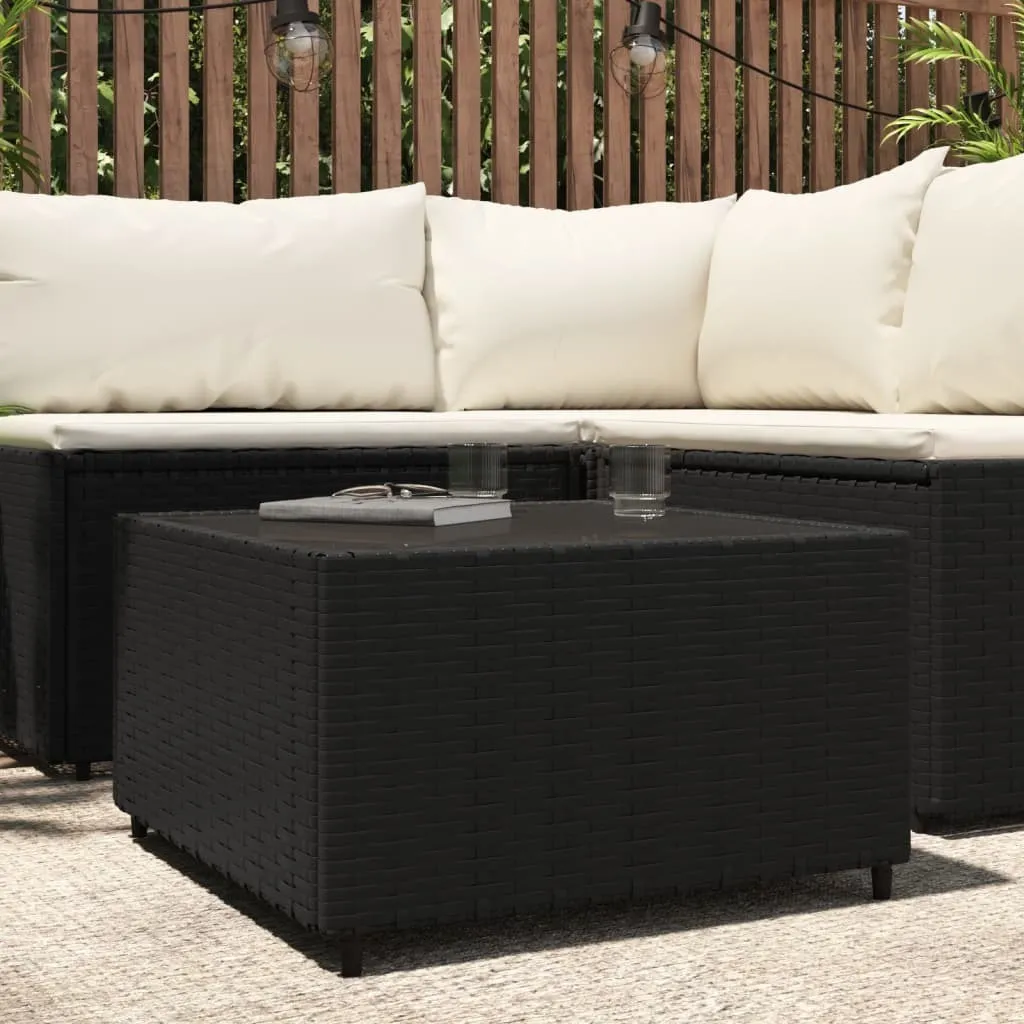 Table basse de jardin pour apéritif extérieur en rotin synthétique