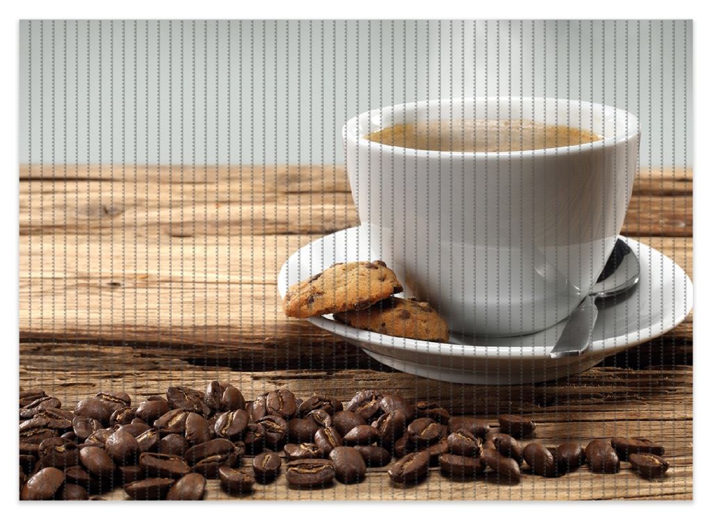 Wallario Duschmatte Antirutschmatte Badmatte Fußmatte Heiße Tasse Kaffee mit Kaffeebohnen, Größe ca. 70 x 50 cm