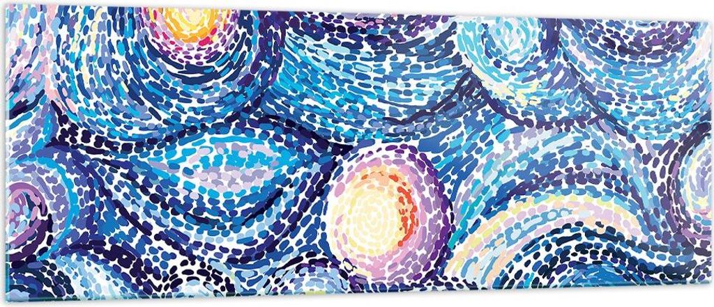 Bilder auf glas - Abstraktion modern - 140x50cm - Glasbilder - Wandbilder - Kunstdruck - zum Aufhängen bereit - Wanddekoration aus Glas - Glas Bil...