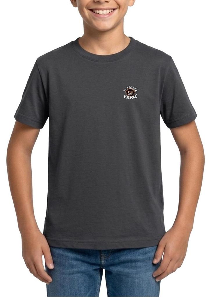 Spreadshirt Die wilden Kerle Kleines Logo Teenager T-Shirt, 152/164 (12-14 Jahre), Dunkelgrau