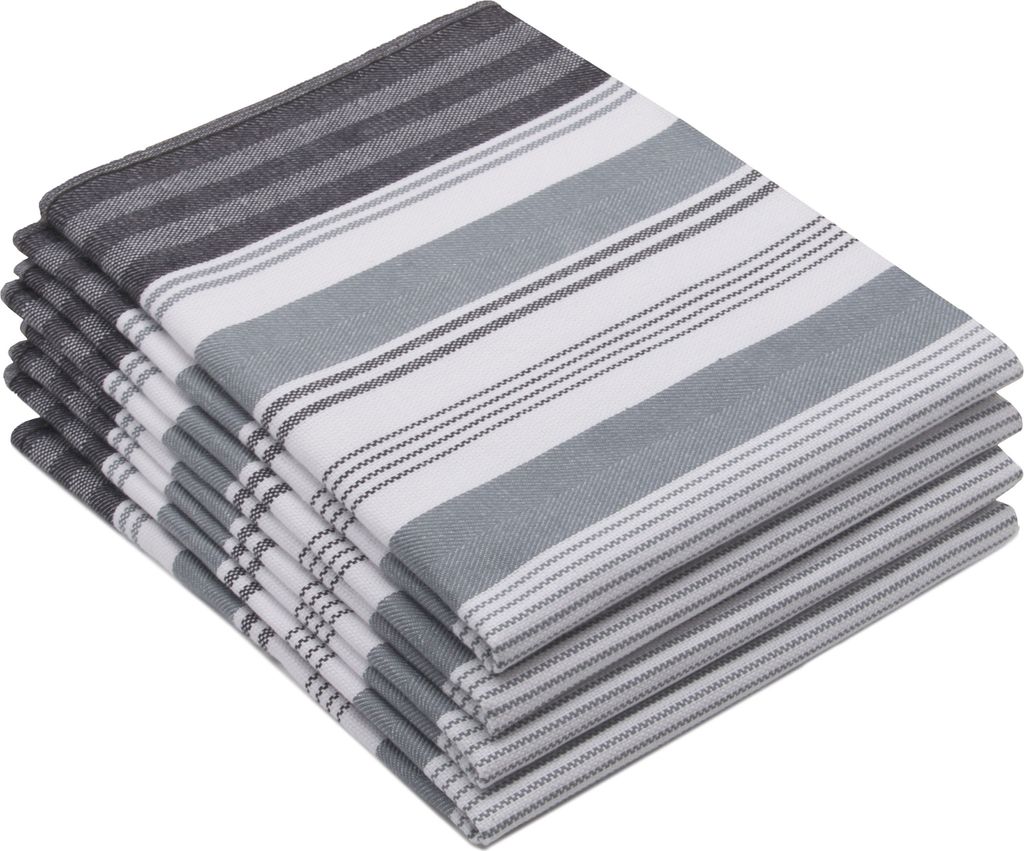 4er Set Geschirrtücher, 50x70 cm, 100% Baumwolle, grau Produktbild 1