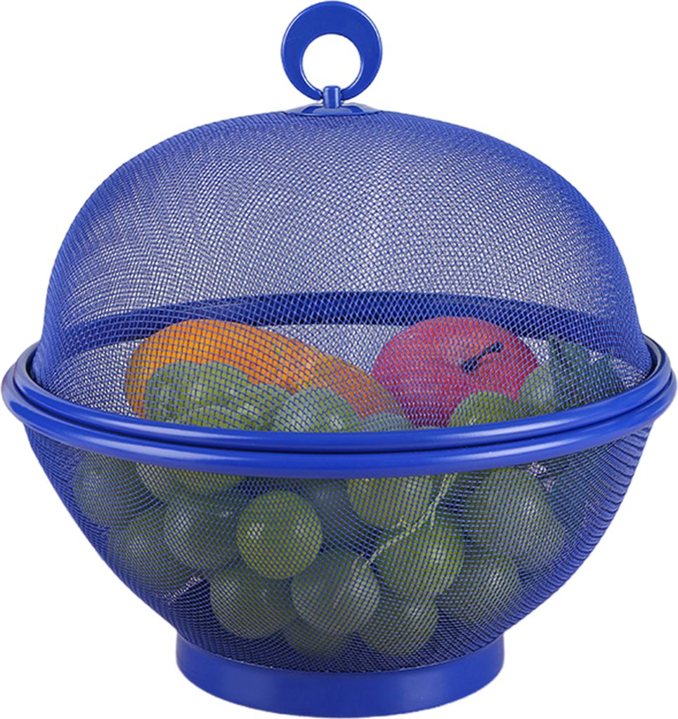 Obstkorb aus Netzgewebe mit großem Fassungsvermögen und Deckel, fliegensichere Obstschale, leicht zu reinigen, spülmaschinenfest, Obstkorb mit A...