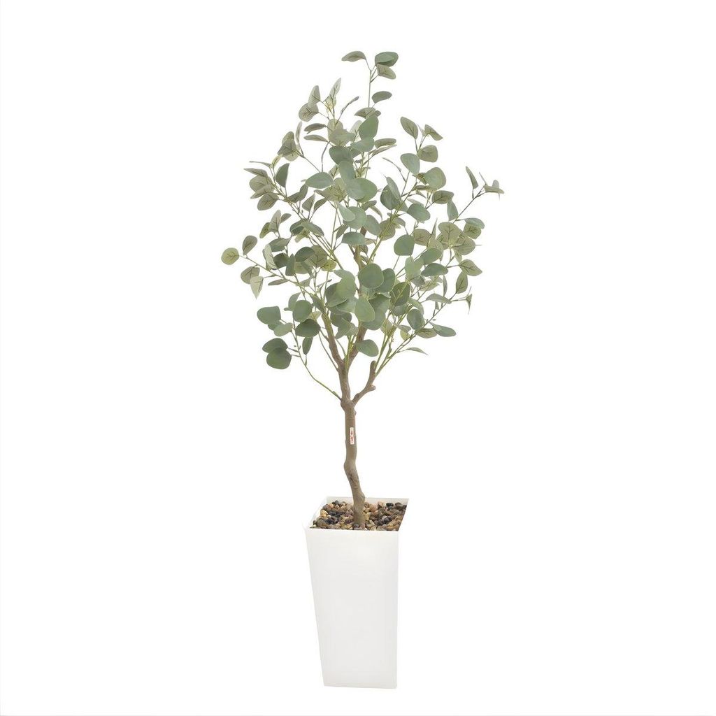 Künstlicher Eukalyptusbaum 150 cm mit weißem Topf - Produktbild 
