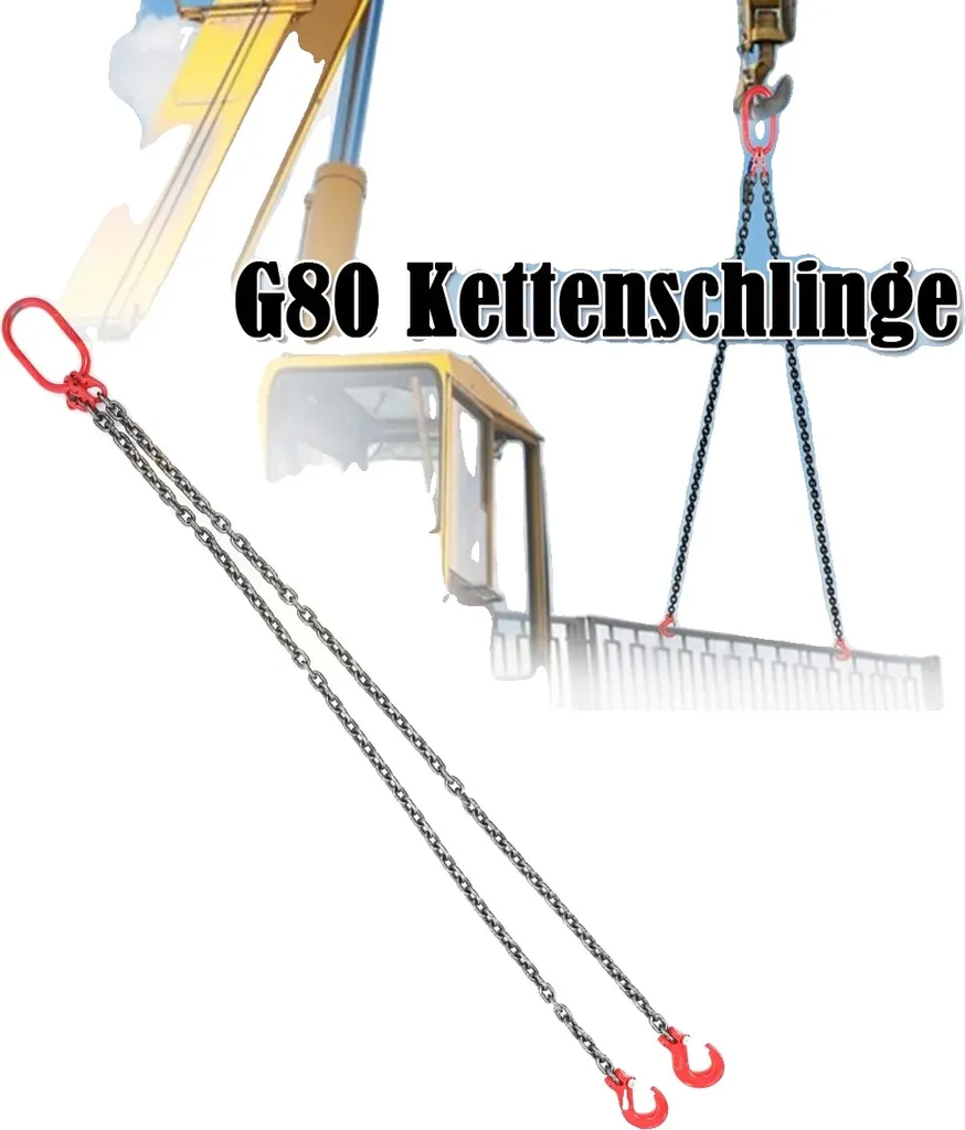 Offerta Catena Sollevamento 3 Ton 2 Metri Acciaio G80 Ganci Regolabili
