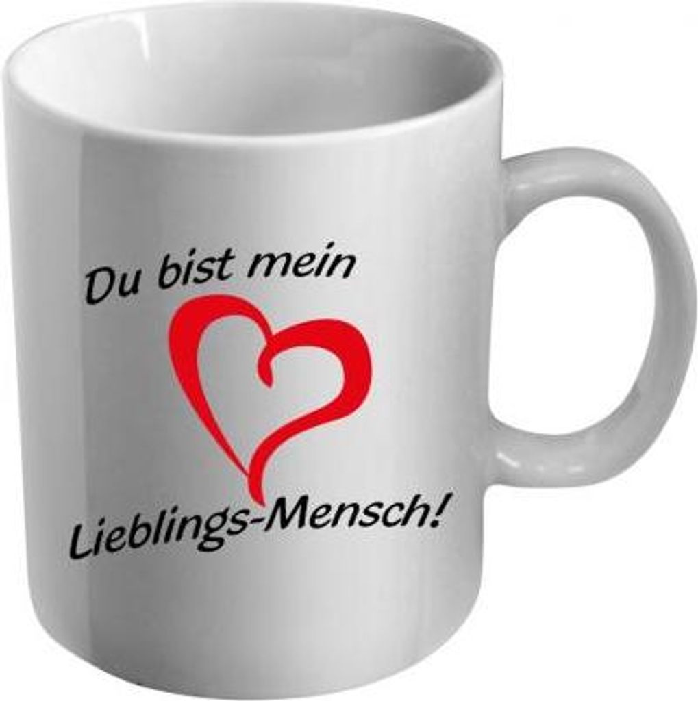 Tasse mit Print Du bist mein Lieblings Mensch 57591 weiss, 300 ml