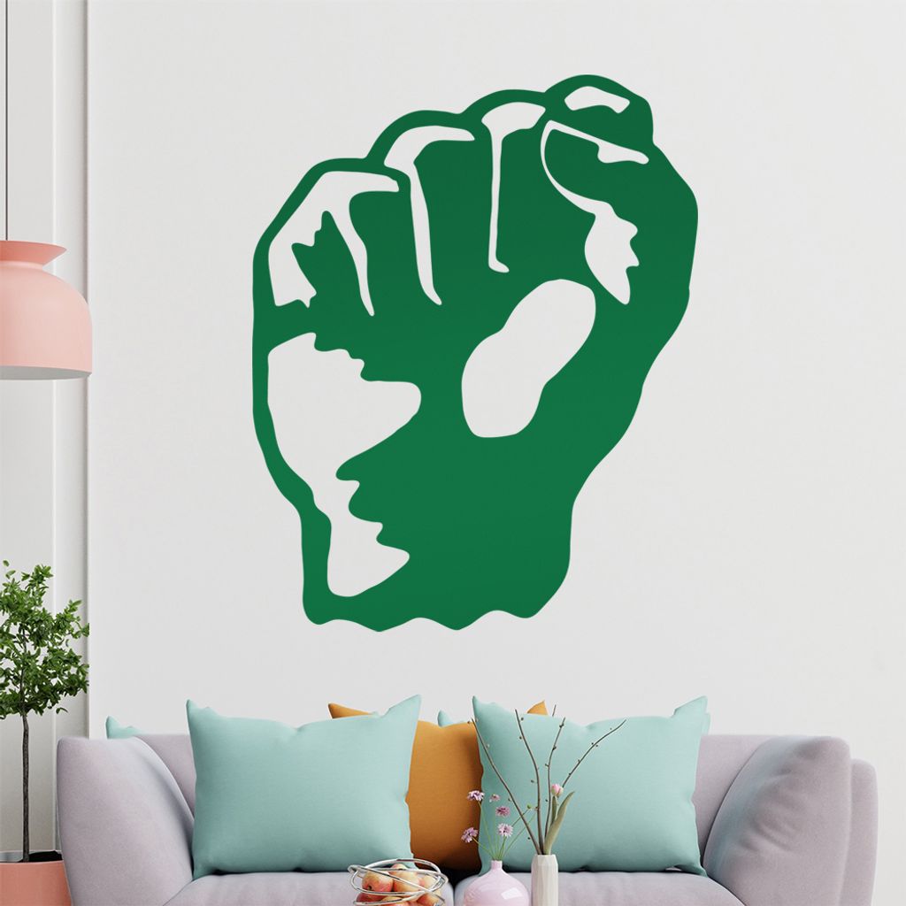 KIWISTAR Faust - Kampf Demo Anti Hand Wandtattoo in 6 Größen - Wandaufkleber Wall Sticker - Dekoration, Küche, Wohnzimmer, Schlafzimmer, Badezimmer