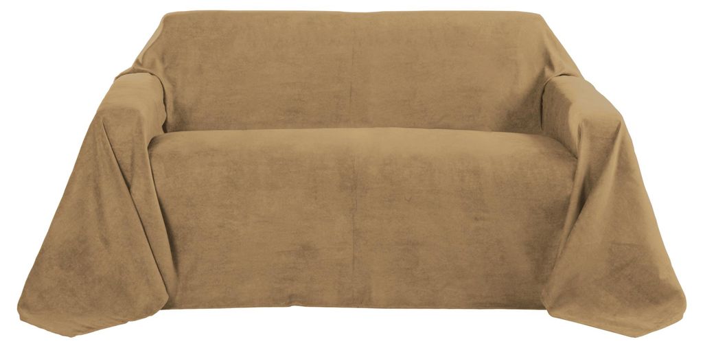 Beautissu Tagesdecke 210x280 cm Überwurfdecken für Sofa Wildleder Grau Hell