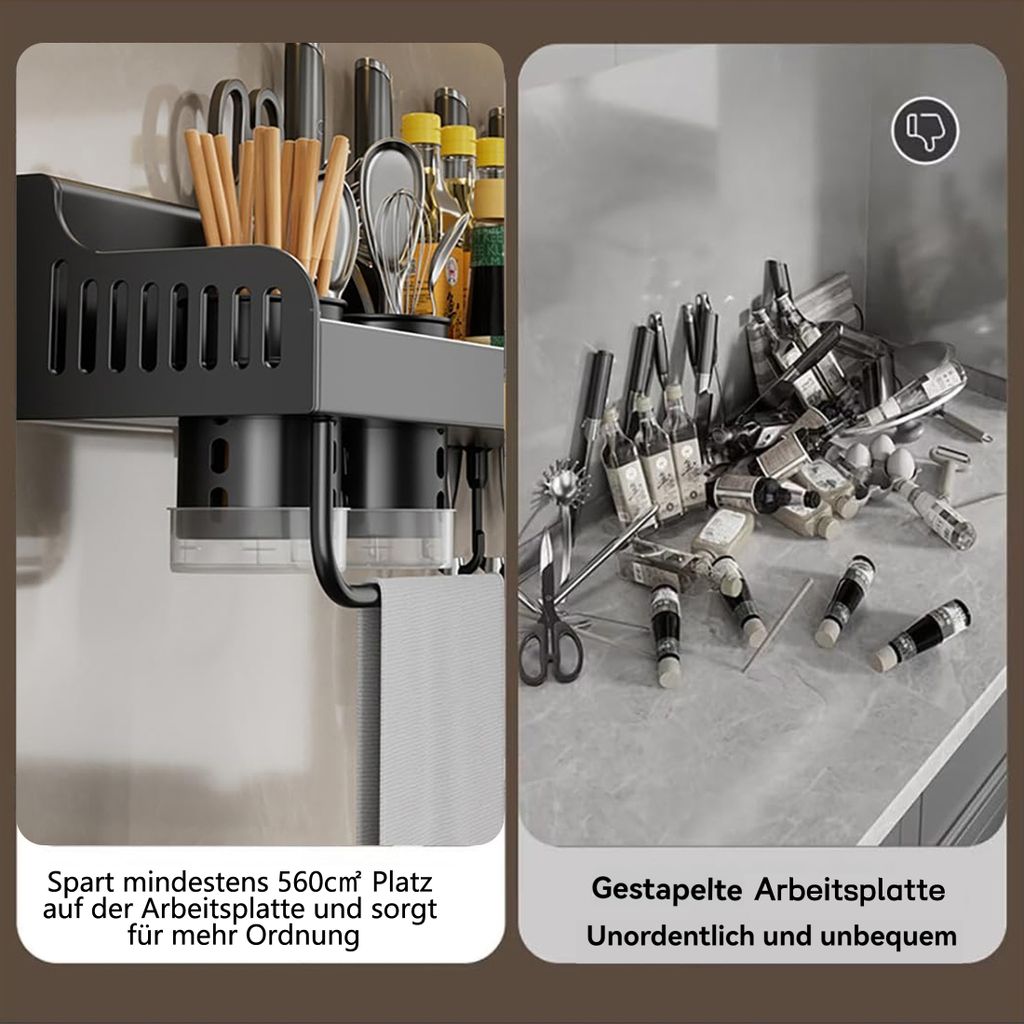 Gewürzregale, Küchenorganizer-Set, Hängendes Küchenregal Produktbild 7