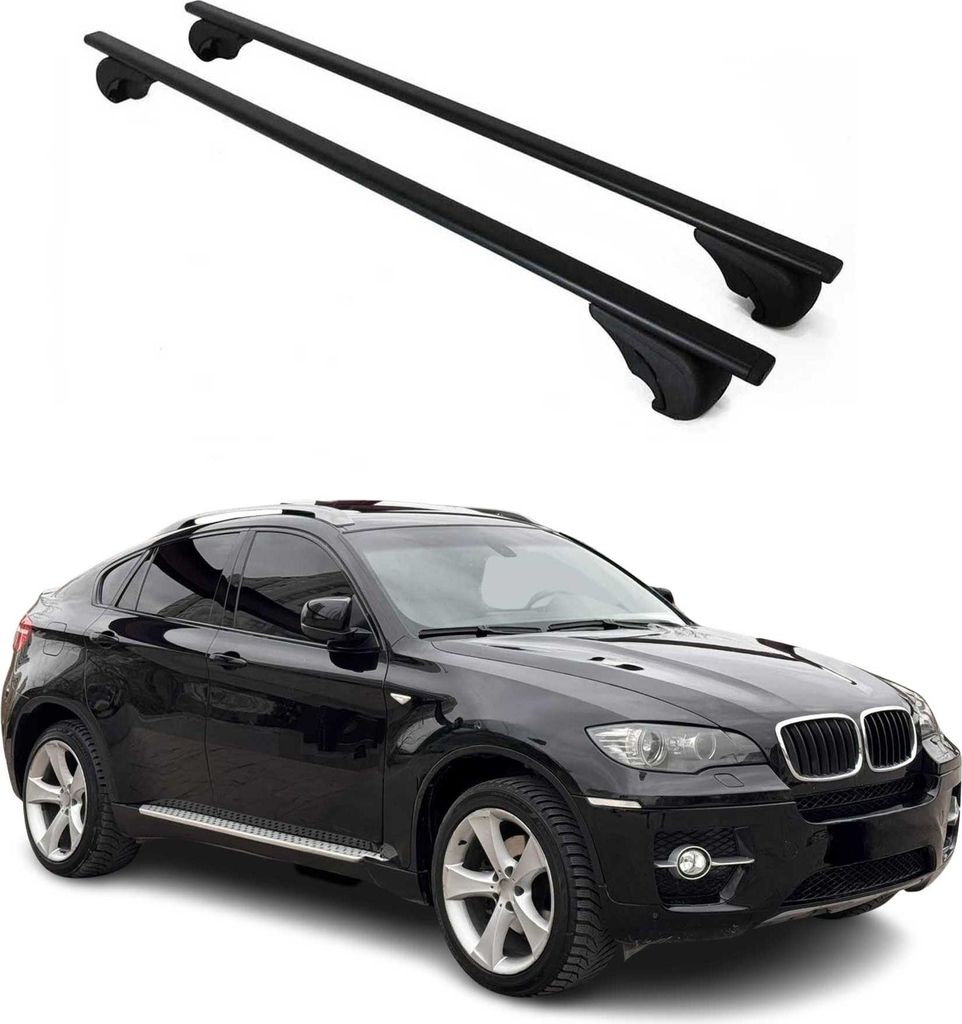 Dachträger Grundtäger für BMW X6 E71 E72 2007-2014 75kg Metall Schwarz 2 tlg