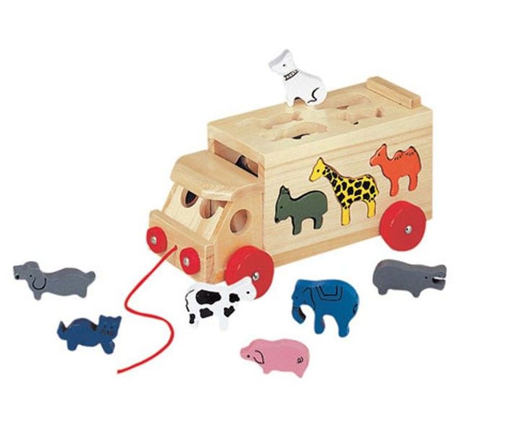 Bino Holz Stecktiere-LKW Motorikspielzeug für Kinder ab 3 Produktbild 