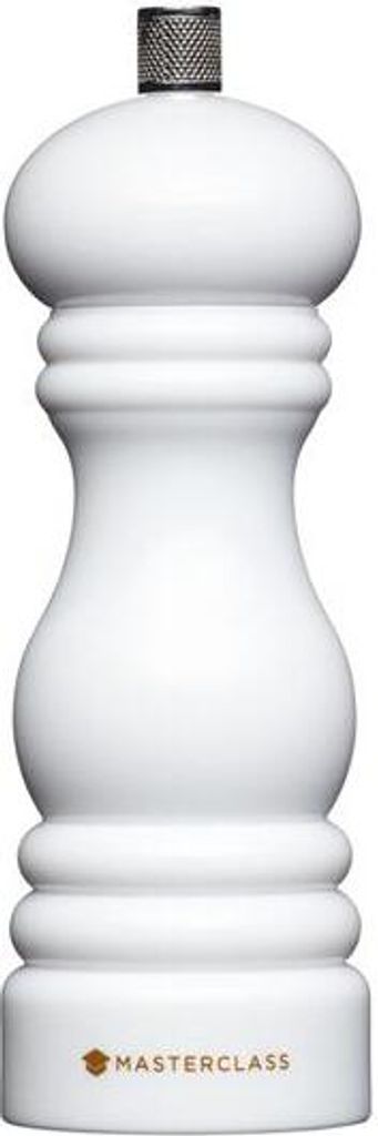 KitchenCraft MasterClass Pfeffer- und Salzmühle mit austauschbarem Deckel, Kunststoff, Weiß, 12 cm