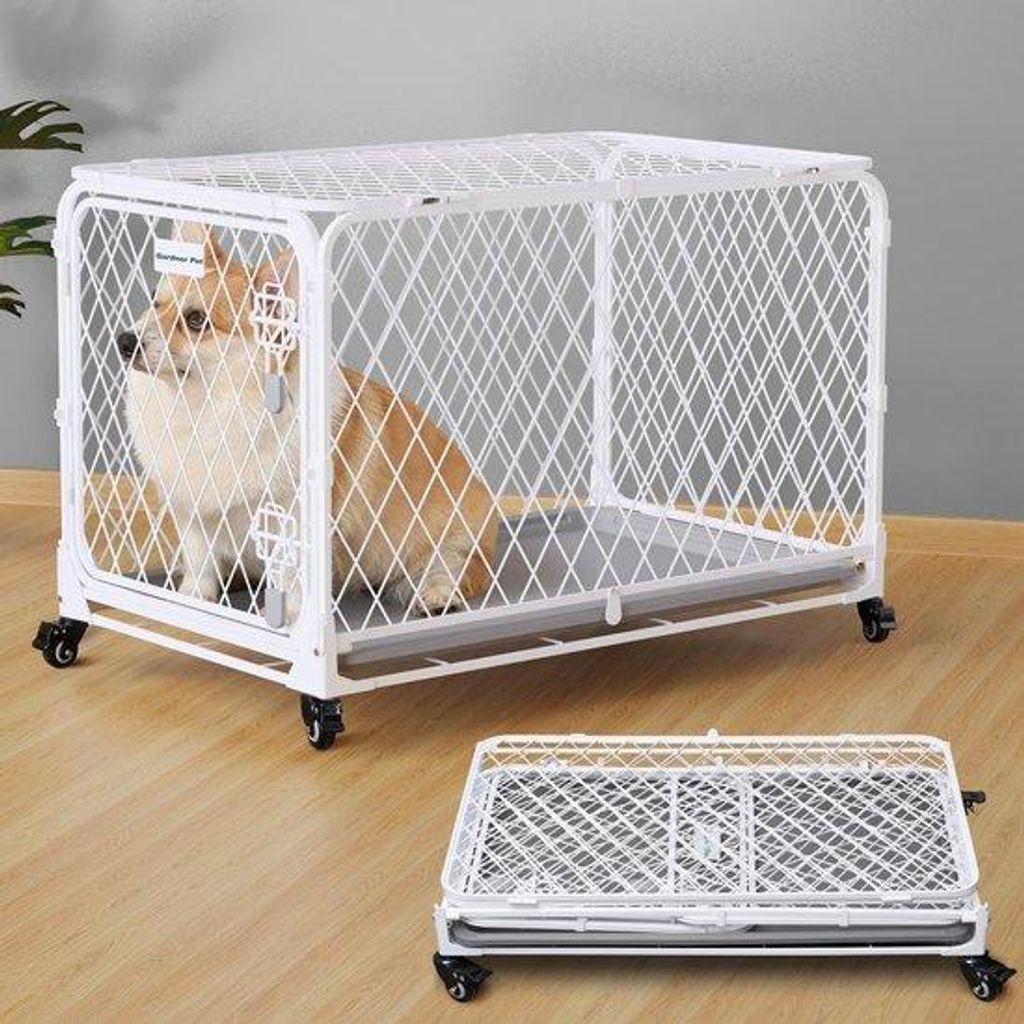 Hundekennel 30 Zoll mit Rollen und Ablage - Metall Produktbild 