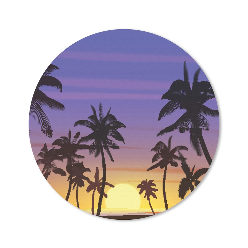 MuchoWow Mauspad Mousepad Sonne - Palme - Meer 20x20 cm - Mousepads - Maus Mat - Pad - Mausunterlage - Schreibtischmatte