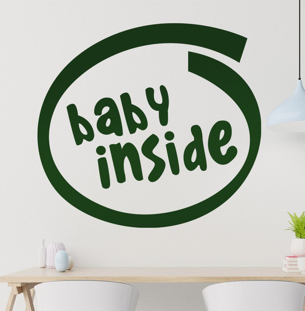 baby inside Wandtattoo in 6 Größen - Wandaufkleber Wall Sticker - Dekoration, Küche, Wohnzimmer, Schlafzimmer, Badezimmer