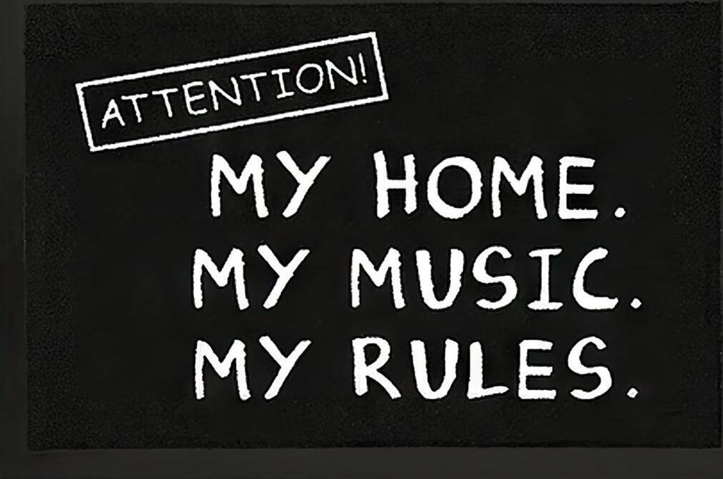 Sprüche Fußmatte  Attention! My home. My music. My rules. Produktbild 