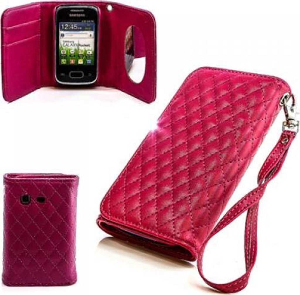 Samsung Galaxy Pocket (S5300) Booksytle Handtasche Mirror Pink