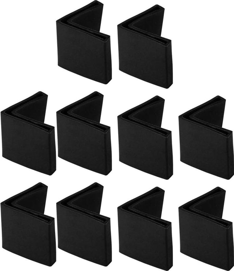 10 Stück Casquette Pieds Chaise Angle Fer Forme L Patin Meuble Table Embout Capouchon Cornière Protection Noir 40 x 40 mm