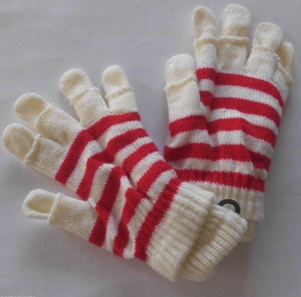 Ma190521 weiß-rot Handschuhe Strickhandschuhe Produktbild 