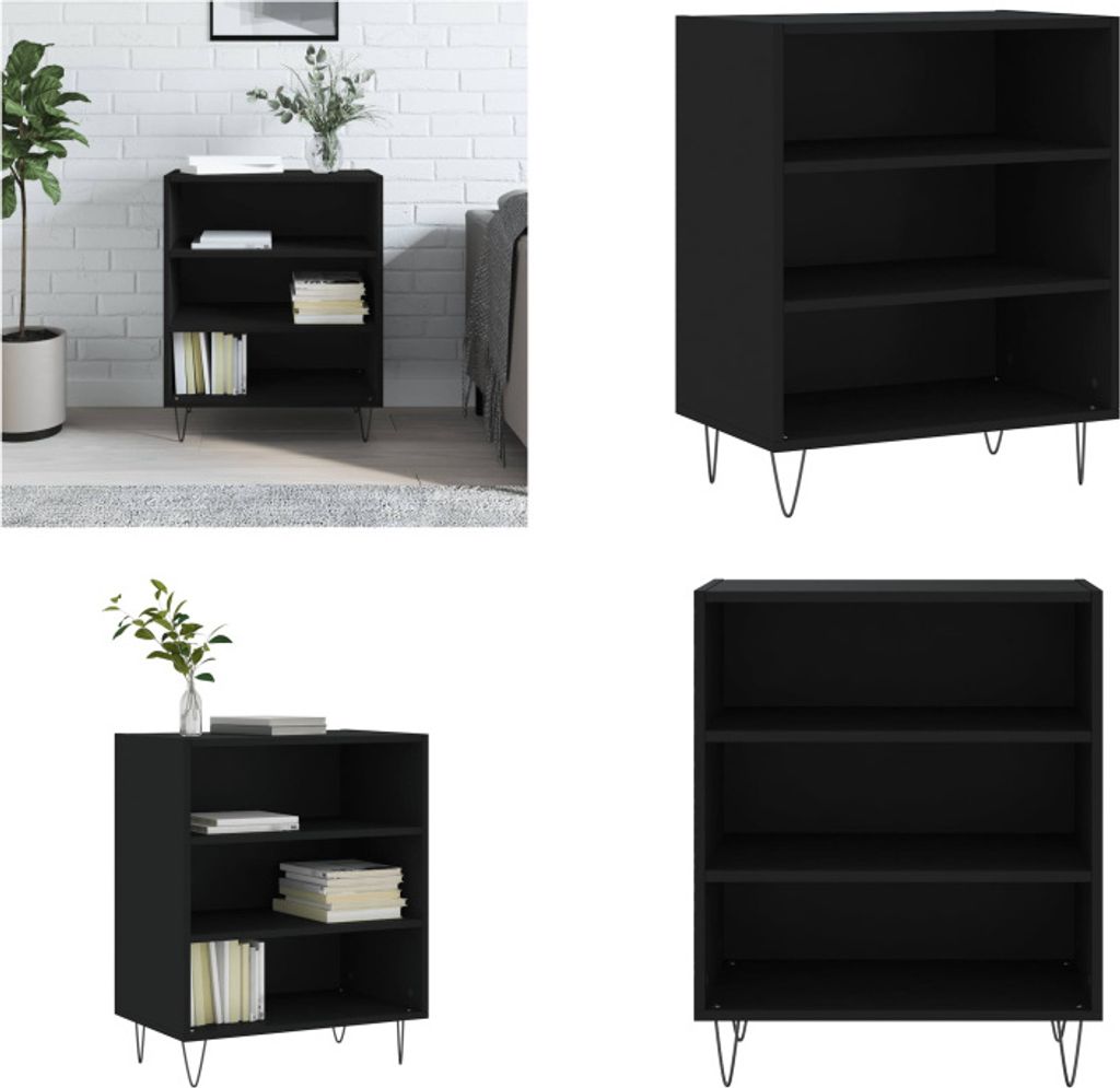 vidaXL Sideboard Schwarz 57x35x70 cm Holzwerkstoff - Sideboard - Sideboards - Lagerschrank - Buffet