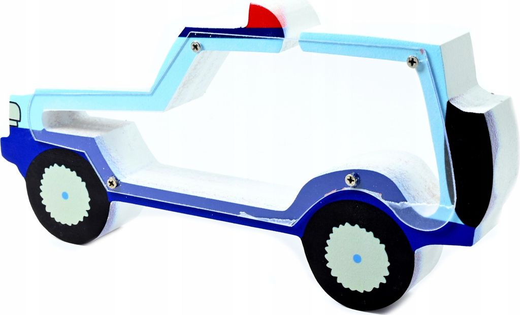 Holz Spardose Polizeiauto - Sparbüchse Kinder Auto - Geldgeschenk Jungen 23x12cm