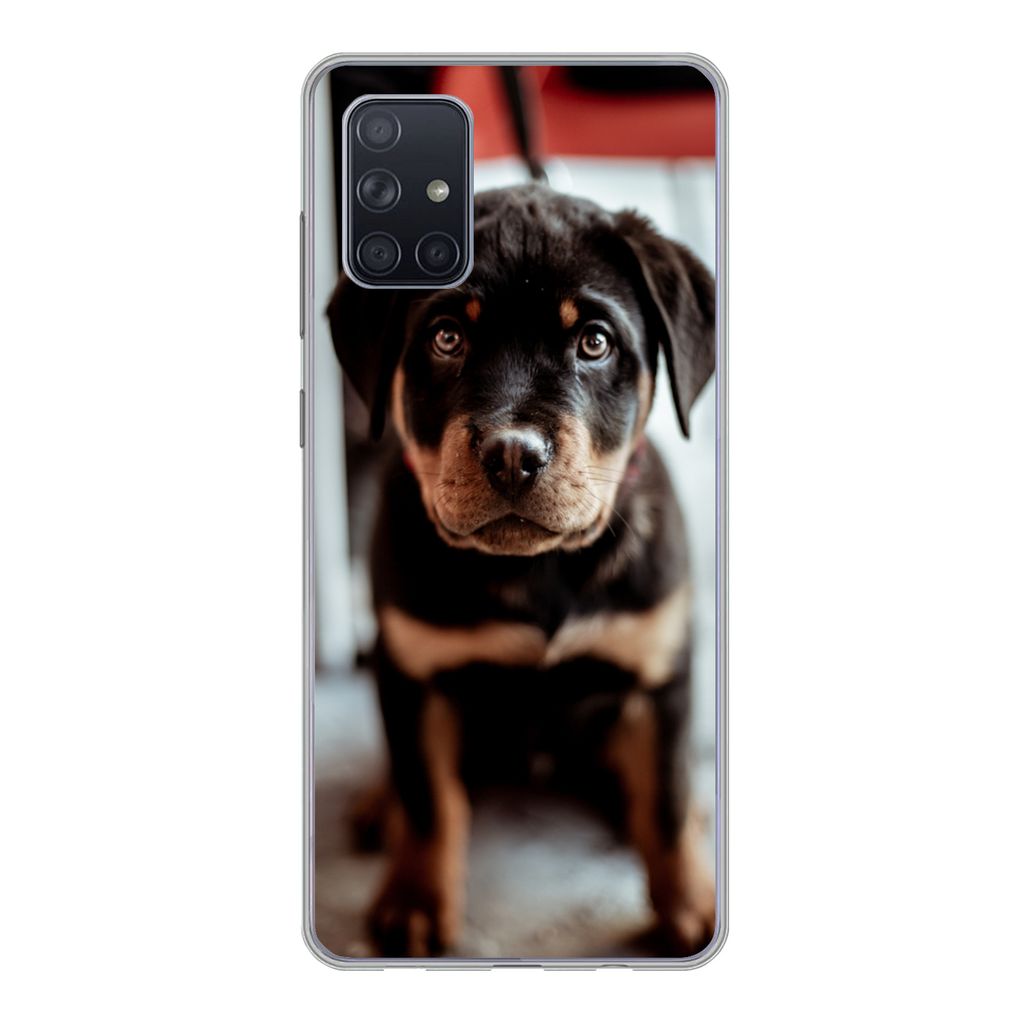 MuchoWow Handyhülle Schutzhülle Hülle für Samsung Galaxy A51 5G Jung - Hund - Kamera Silikon Softcase Handy Hülle - Abbildung