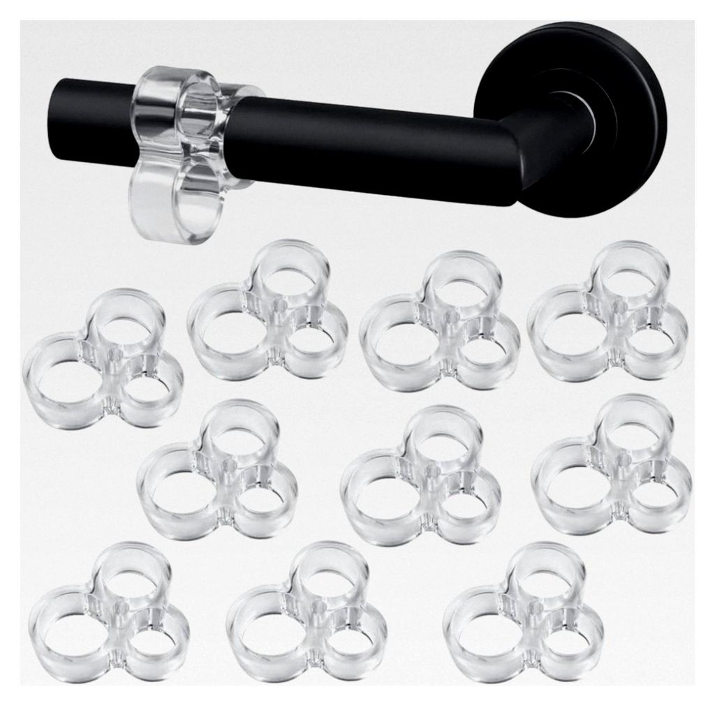 Türgriff-Stoßstangen, 10 klare PVC-Stopper mit 3 verschiedenen Lochgrößen. Schutz für Türgriffe in Küche, Toilette, Schlafzimmer und Büro