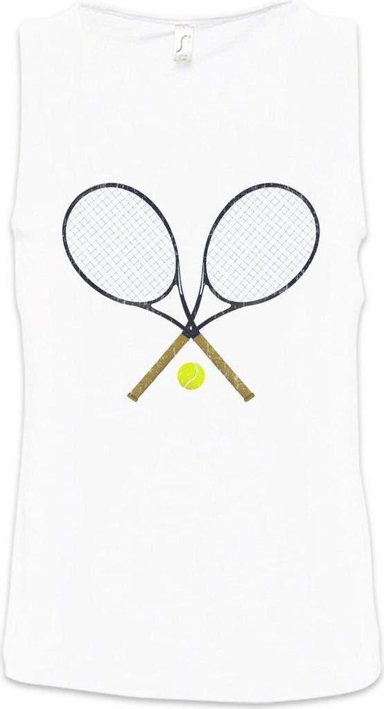 Urban Backwoods Tennis Rackets, Ärmelloses T-Shirt, Farbe: Weiß, Größe: 4XL