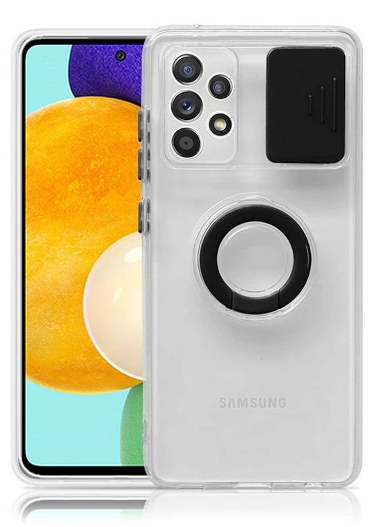 Hülle für Samsung A22 A226B 5G Schwarz mit Kameraschutz-Handring