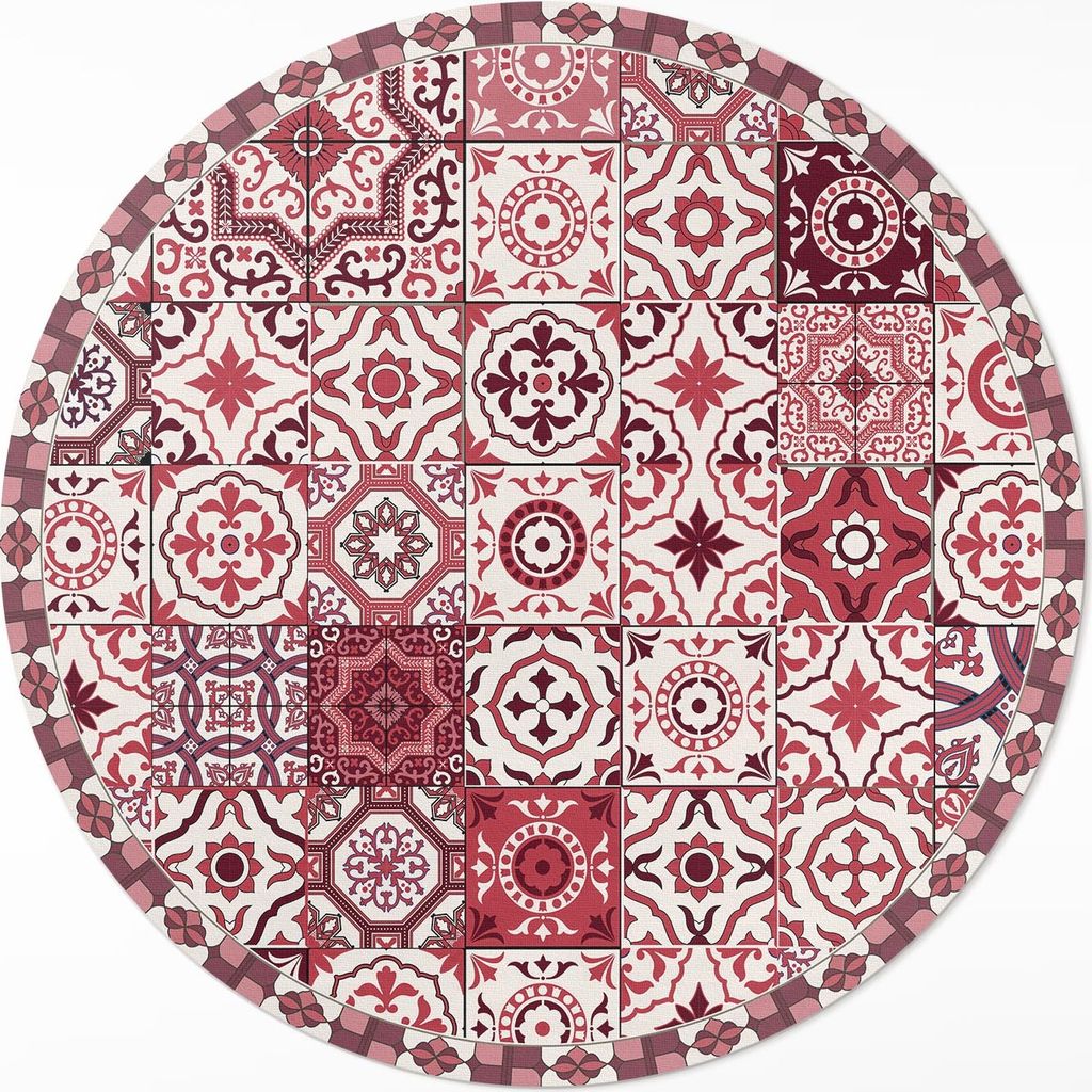Mosaik aus gemusterten Fliesen – Teppichboden – fi 60cm – Rutschfest – pflegeleicht & langlebig