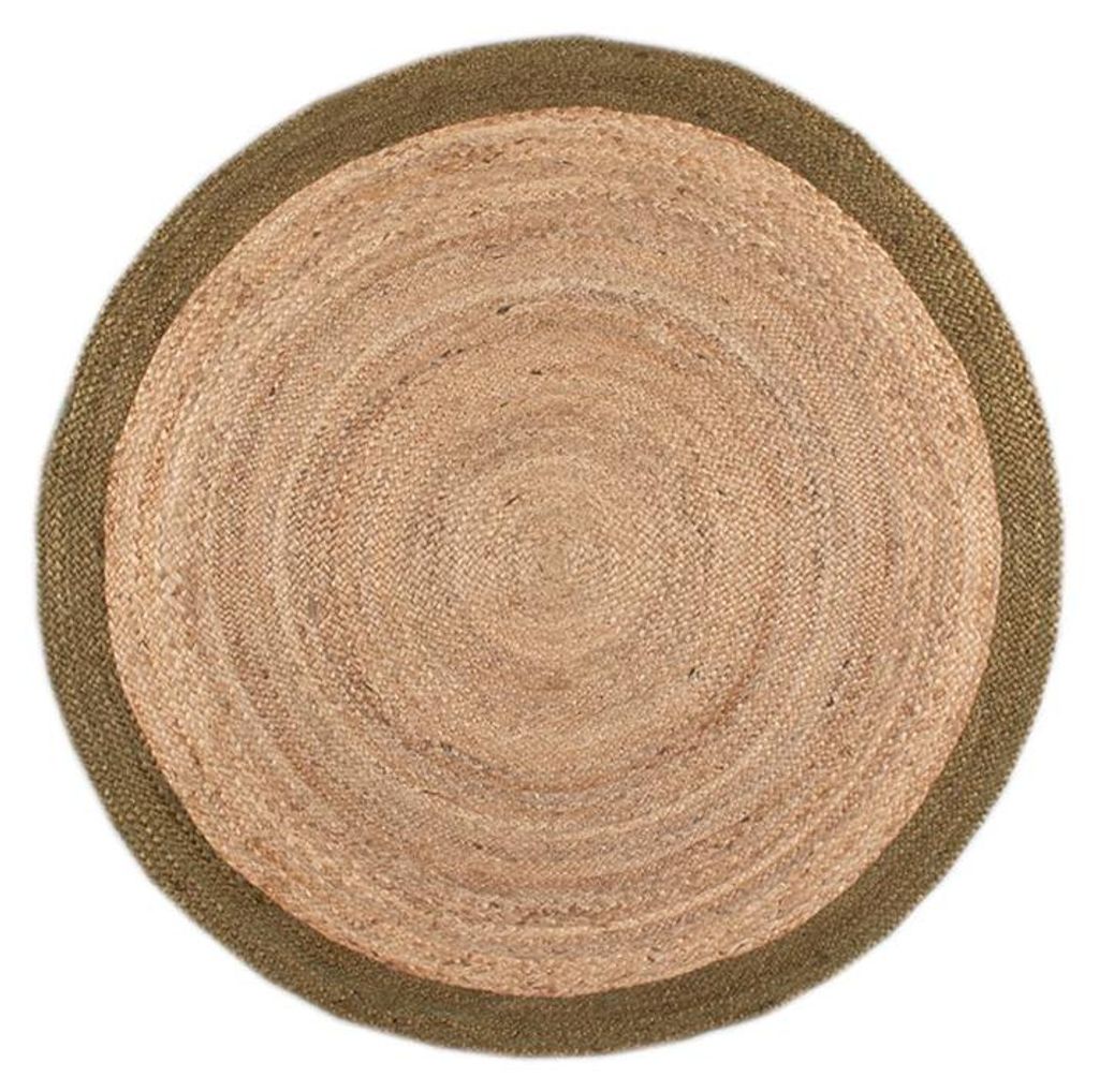 Jute Teppich Rund - Fair Natur Grun Produktbild 