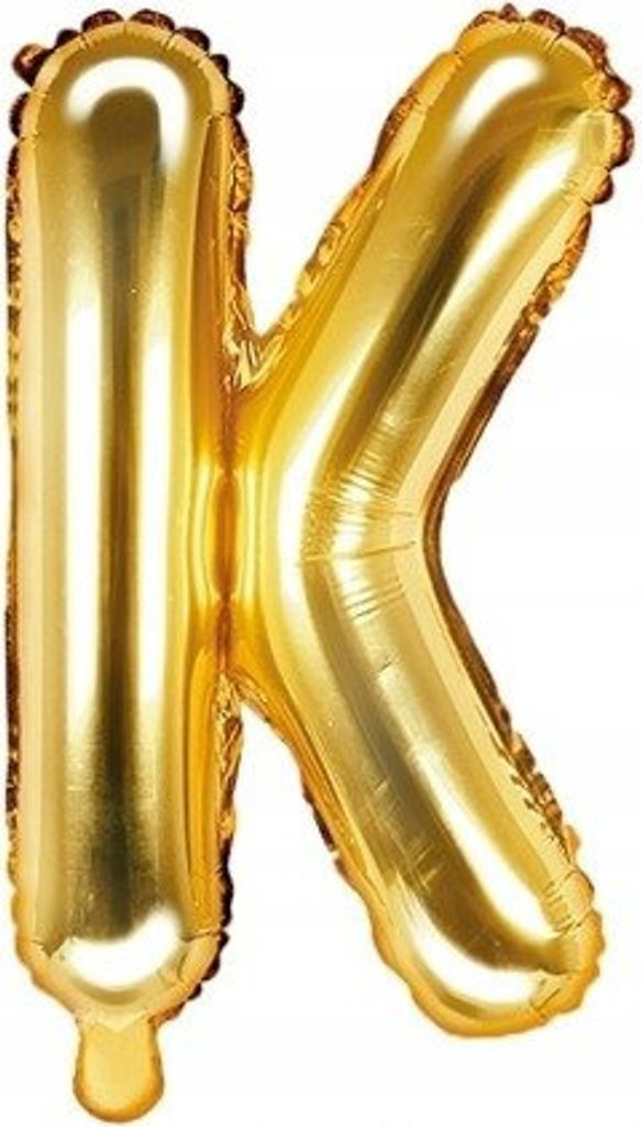 Balon foliowy Litera K, 35cm, Złota Zdjęcie produktu 
