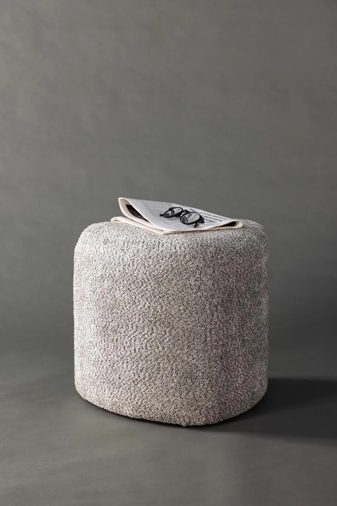 Pouf Peg Ø46cm gris : la solution gain de place pour petits intérieurs
