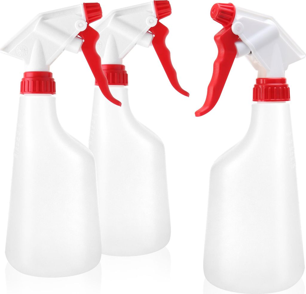 com-four 3x Sprühflasche - Wasser-Pumpsprüher mit 28/400 Gewinde für Haushalt, Garten, Werkstatt, Auto - Zerstäuberflasche mit Verstellbarer ...