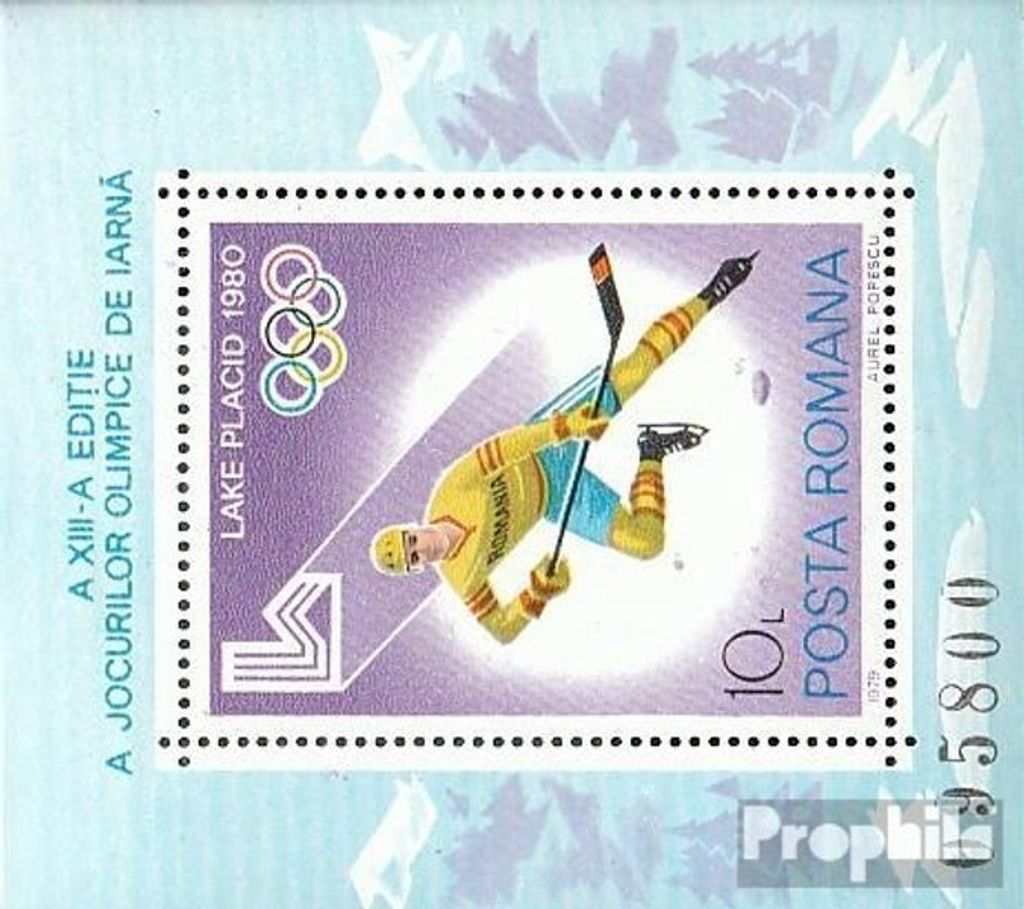 Briefmarken Rumänien 1979 Mi Block164 (kompl.Ausg.) postfrisch Olympische Winterspiele 1980