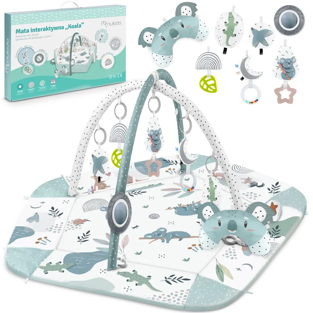 Tapis de sol bébé interactif Nukido Koala 136 cm pour parc et éveil