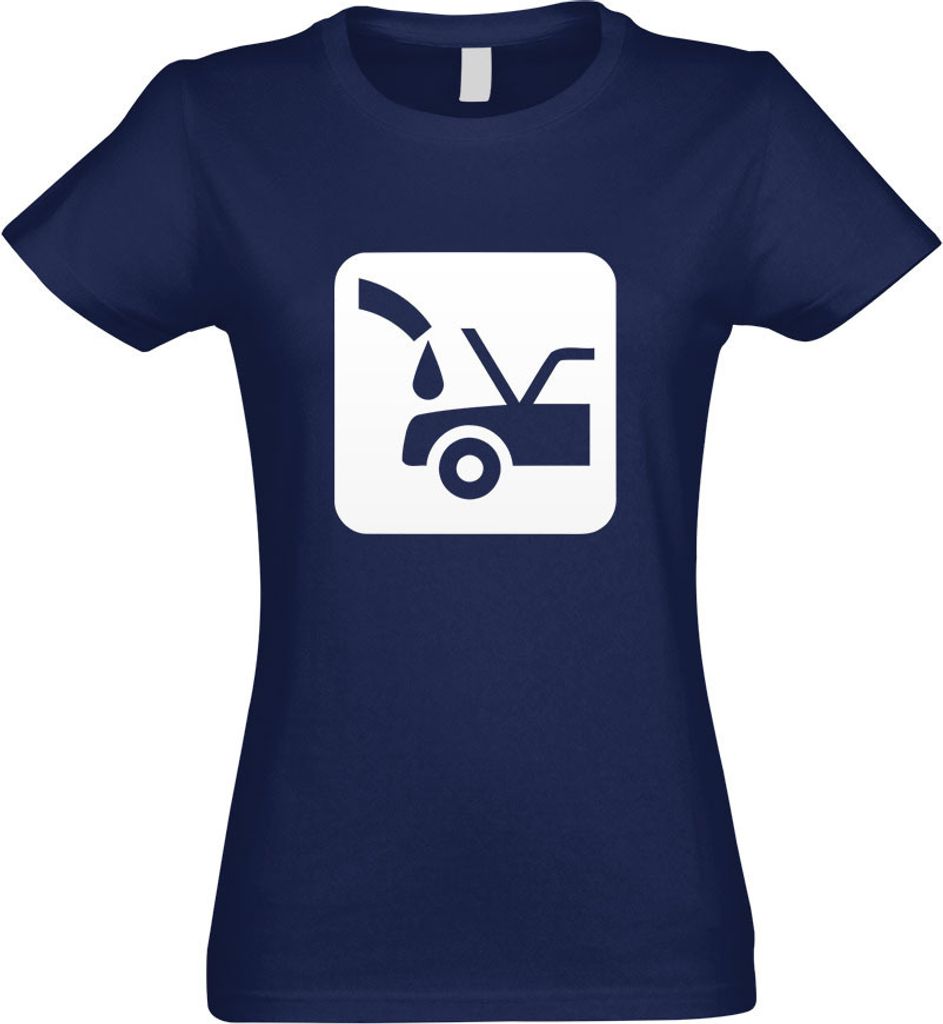 Kiwistar - T-Shirt tailliert - Damen - Navy - Wasser Werkstatt Piktogramme - mit Motiv Bedruckt - Funshirt Design - Sport - Freizeit - Damen - XXL