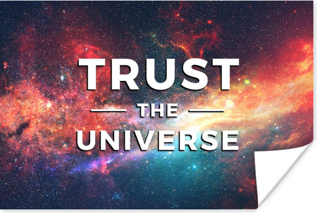 MuchoWow Poster Vertraue dem Universum" - Zitate - Sprichwörter - Jungen - Mädchen - Kinder - Kind 120x80 cm - Bilder