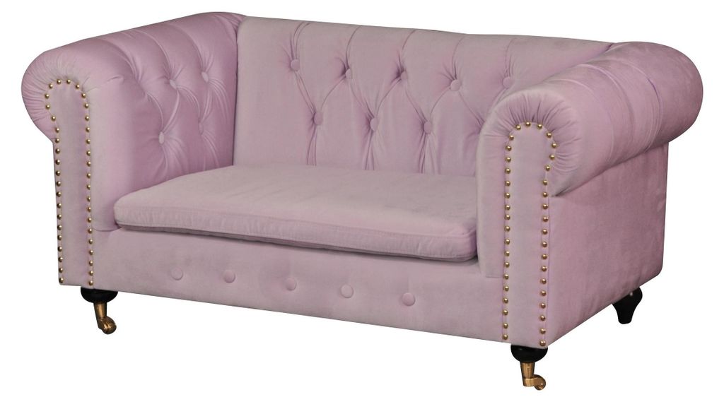 Pink Chesterfield Sofa Couch Polster Stoff Leder Couchen Polster Garnitur Neu