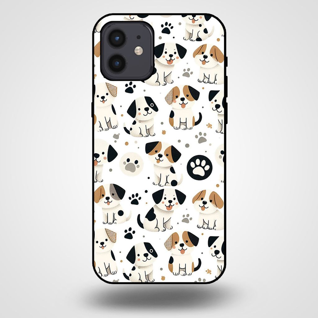 Smartphonica Handytasche für iPhone 12/12 Pro mit Hundedruck - TPU Rückendeckung Fall Hunde Design