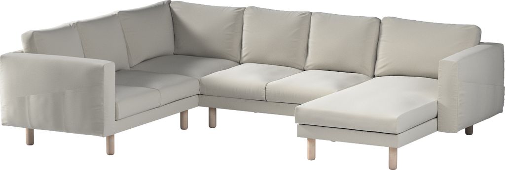 Dekoria Bezug für Norsborg 5-Sitzer Ecksofa mit Recamiere, grau, Norsborg Bezug für 5-Sitzer Ecksofa mit Recamiere