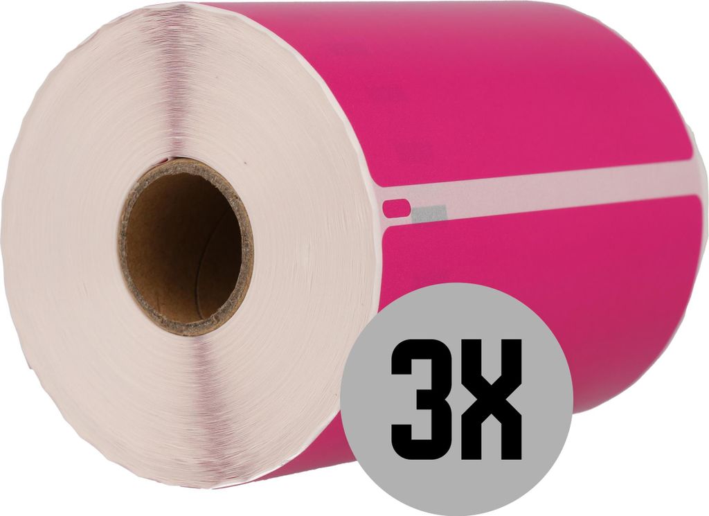 DULA Labels - Kompatibel mit Dymo S0904980 Labels - Rosa - Große Versandetiketten - 3 Rollen - 104 x 159 mm - 220 Etiketten pro Rolle